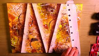 Inspirational Gold Abstract Painting / Fun In Acrylics / Creating Textured Surface With Random Tools screenshot 1