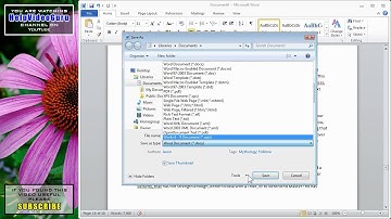 Basic and Advanced File Save Options, Microsoft Word 2010
