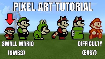 Minecraft Pixel Art Tutorial - Small Mario (SMB3)