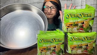 【50歳 大食い女】業スーのグリーンカレーラーメン13人前(確実に足りない)