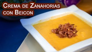 Riquisima Crema de Zanahorias con Toque de Beicon