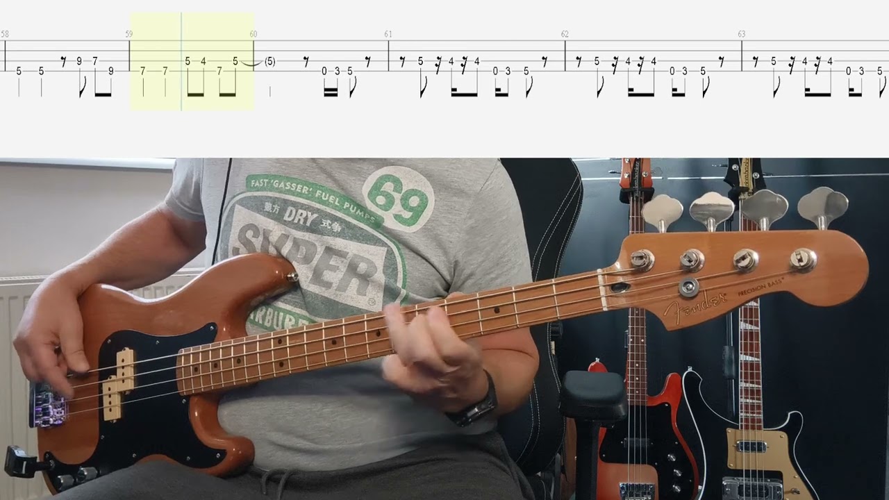 The Clash - Train In Vain Bass Cover With 'Correct' TAB (Original Bass Track Removed)