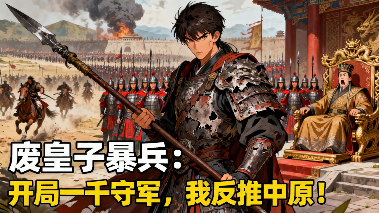 《廢皇子暴兵：開局一千守軍，我反推中原！》被扔到邊疆等死的私生子，面對匈奴圍城和叛徒背刺，我暴兵百萬橫掃北疆，龍椅上的父皇嚇到連夜傳位！#历史#玄幻#小说