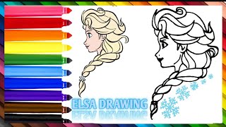 How To Draw Cute Elsa From Frozen 2 Easy Drawing And Painting For Kids And Toddlers