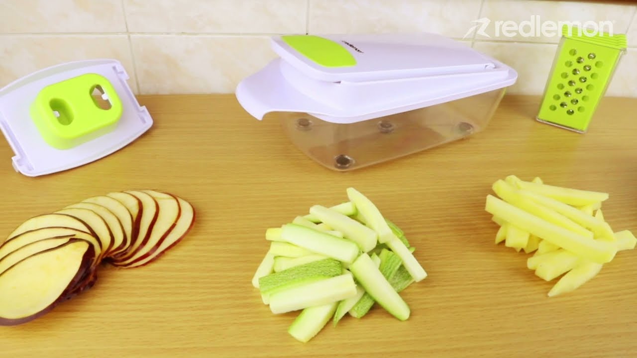 Cortador De Verduras Manual 3 En 1 – Ralla, Corta Y Tritura Con 3 Cuchillas De Acero Inoxidable