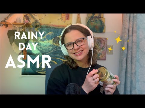 ASMR Slow Whispers, Gentle Tapping + Lid Sounds on a Rainy Day (old school ASMR vibes)