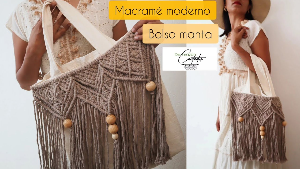 Macramé y moda: Bolsa de manta con macramé paso a paso