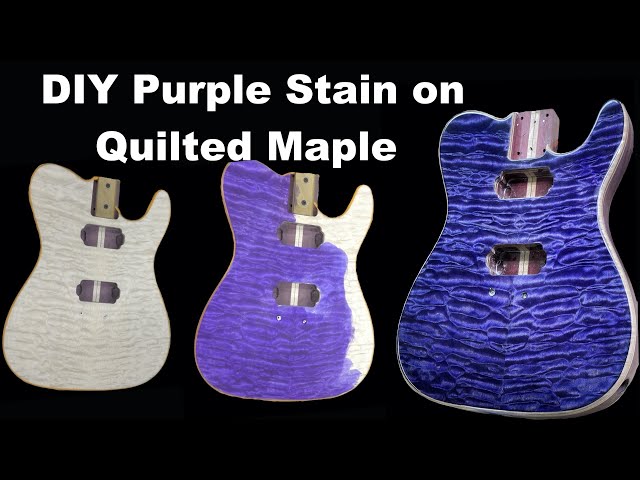 Purple Raspberry burst with Angelus Leather Dyes on a guitar body 