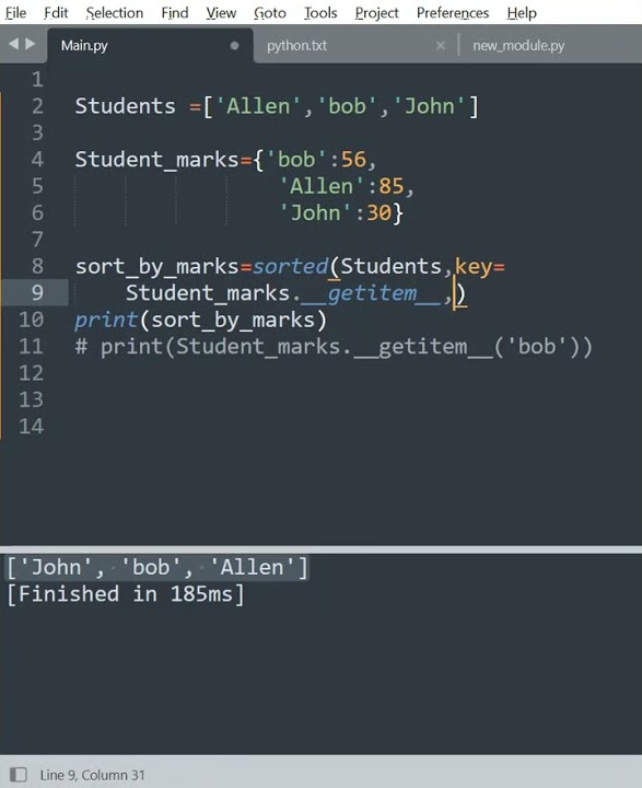 Python sort the list based on key value pair shorts youtube