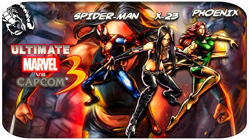 Ultimate Marvel vs Capcom 3 - Arcade Mode + Endings - X-23, Spider-Man, Phoenix