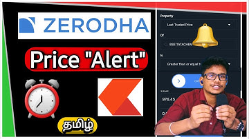 How to create a zerodha price alert in Tamil | How to use Zerodha Kite app in tamil