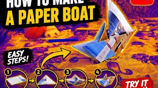 How to Make a Paper Boat ⛵ Easy Origami Paper Boat Tutorial for Kids