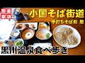 【熊本阿蘇蕎麦巡り】小国そば街道 手打ちそば処『駿』三種の蕎麦つゆ皿そばランチを堪能♪絶品蕎麦と黒川温泉食べ歩き 九州ドライブ旅!【孤独の女グルメ】