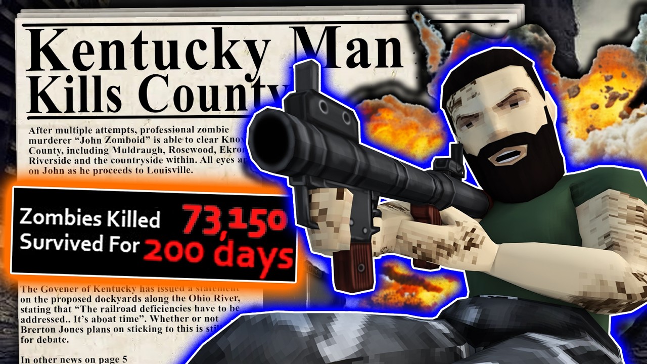 I Survived 200 Days And Killed 73,150 Zombies in Project Zomboid