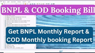 Generate BNPL Bill | COD Booking data | BNPL Monthly Report Generate BNPL Bill | COD Booking data | BNPL Monthly Report