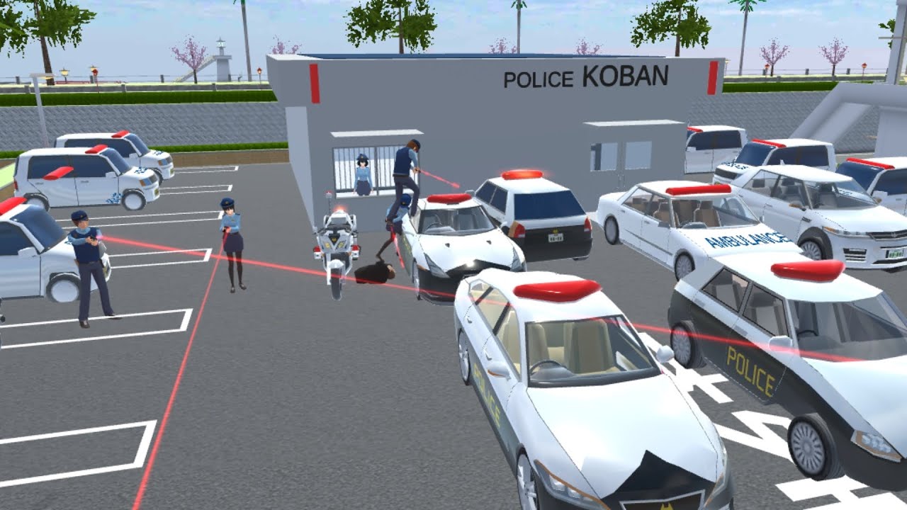 Collection all of police cars 🚓🚔 at police station new hospital SAKURA School Simulator