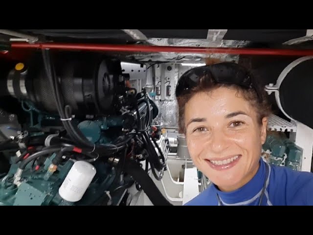 Boat life. Motor lesson in french,  battery change on a small ferry, veggies