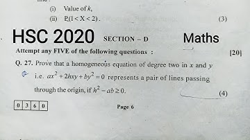 Section D HSC Board 2020 Paper Solutions Maths Class 12th 20marks pakka Maharashtra board