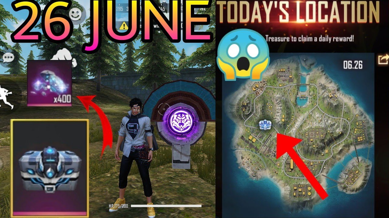 Day 9 Treasure Box In Free Fire || 26 June Treasure Box Correct Location Ff || Free Fire New Event |