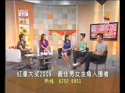Felicia Chin, Joanne Peh and Chen Hanwei in Good Morning Singapore on Star Awards part1