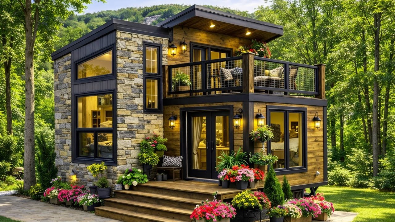 Two-Story Tiny House Tour | Rustic Meets Modern Luxury