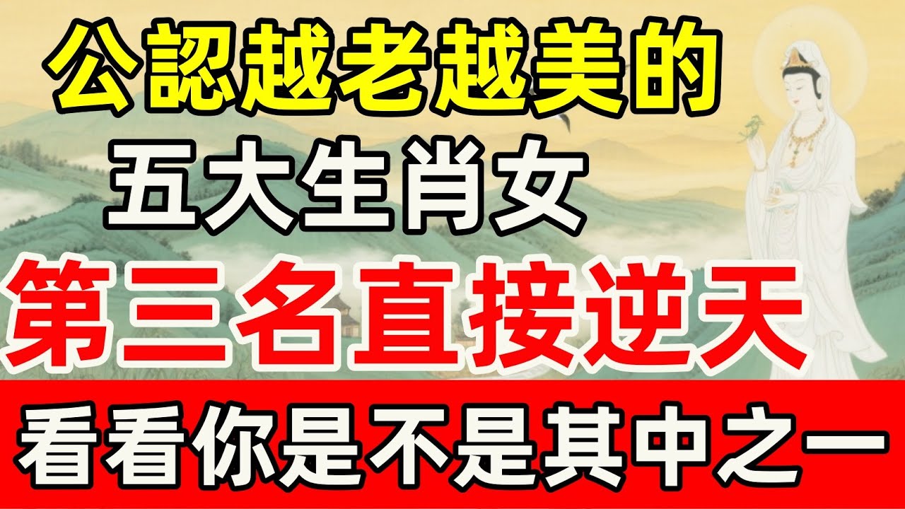 公認越老越美的五大生肖女，第三名直接逆天，看看你是不是其中之一