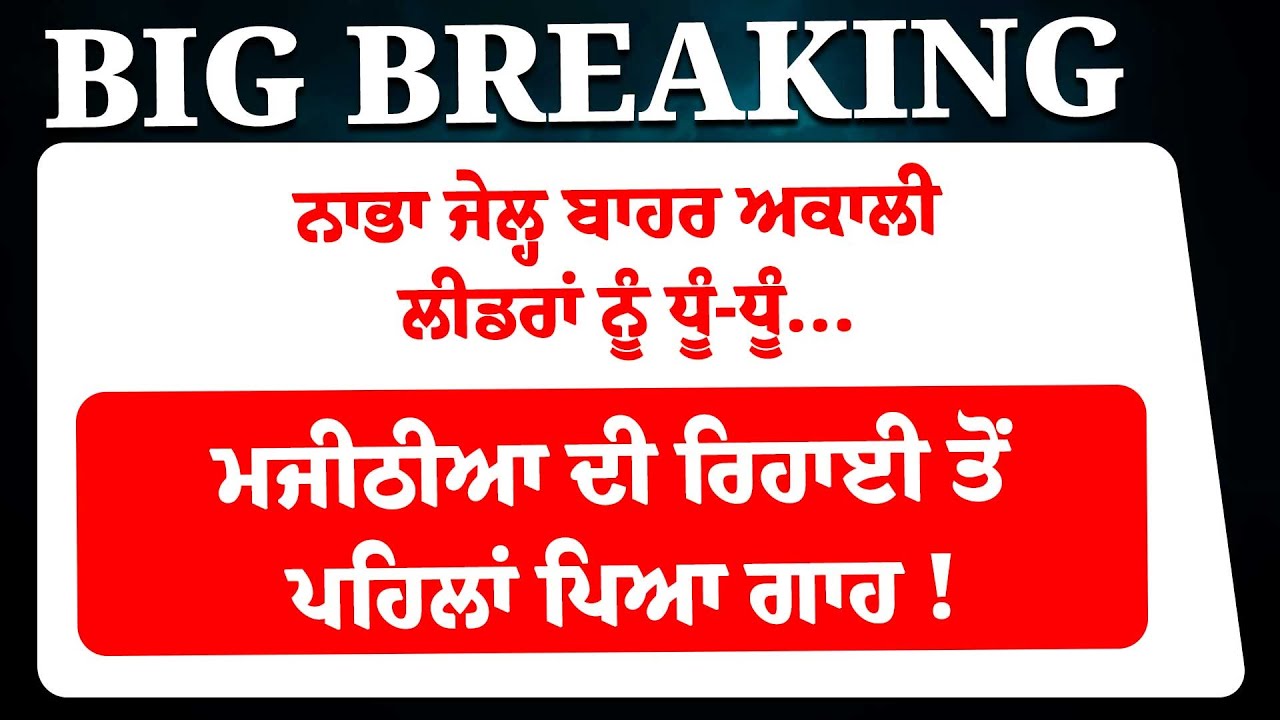 Live : Nabha Jail ਬਾਹਰ Akali ਲੀਡਰਾਂ ਨੂੰ ਧੂੰ-ਧੂੰ... BIkram Majithia ਦੀ ਰਿਹਾਈ ਤੋਂ ਪਹਿਲਾਂ ਪਿਆ ਗਾਹ !