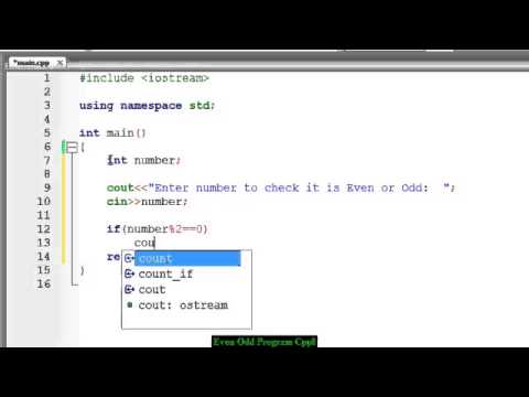 C++ program code to find number is even or odd - YouTube