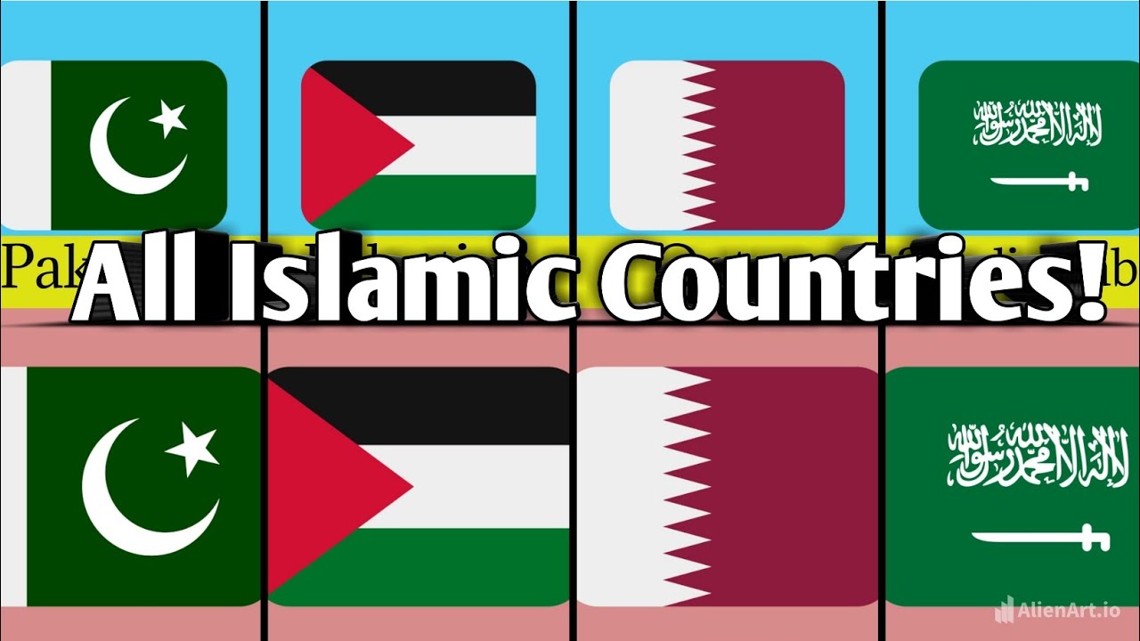 All 57 Islamic Countries Names and Flags - YouTube