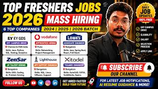 Top Freshers Jobs 2026 | EY, Vodafone, Lowe's, Zensar, Lighthouse & Xitadel Hiring | Apply Now #job