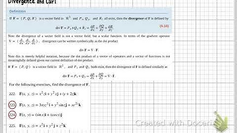 MTH261-Sec. 6.5 Divergence and Curl (Part 1)