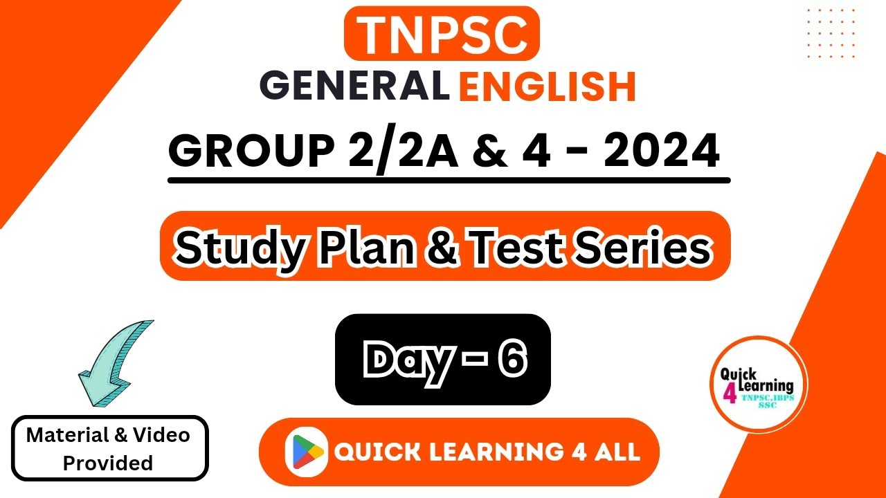 Day - 6 TNPSC Group 2/2A General English | 2024 | Study Plan & Test ...