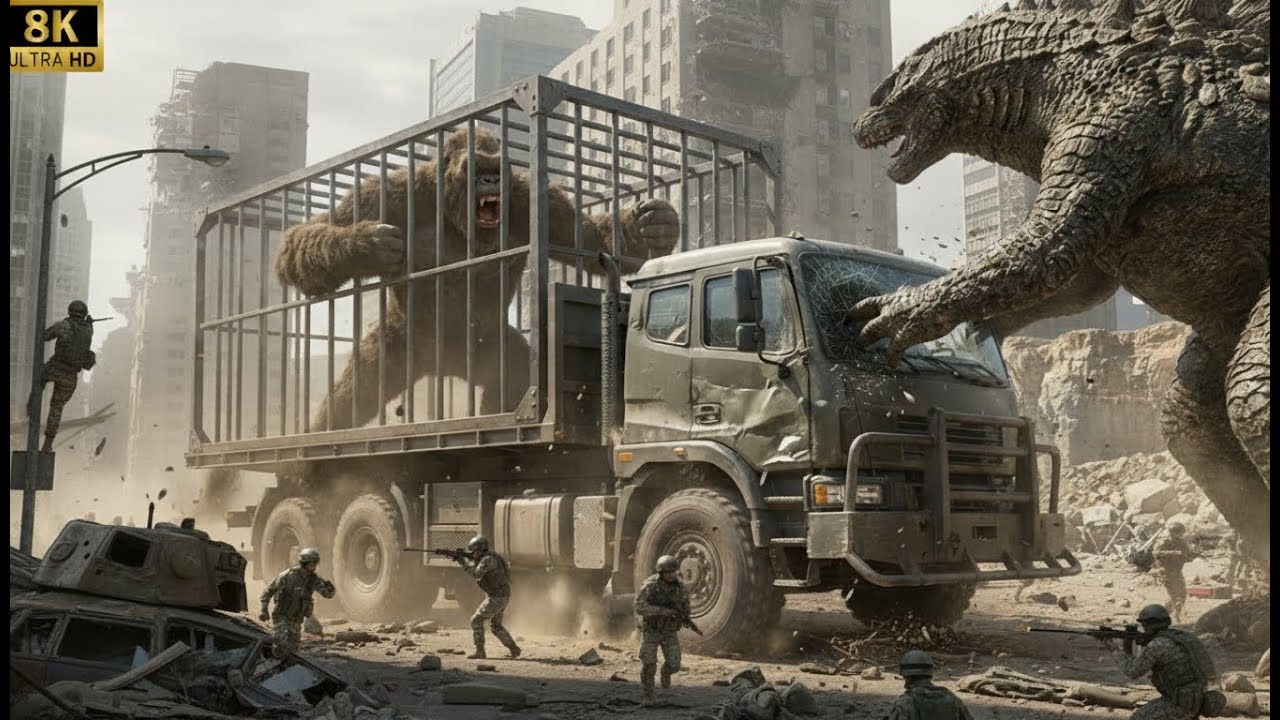 King Kong and Gozila fight alongside special forces - An unequal battle