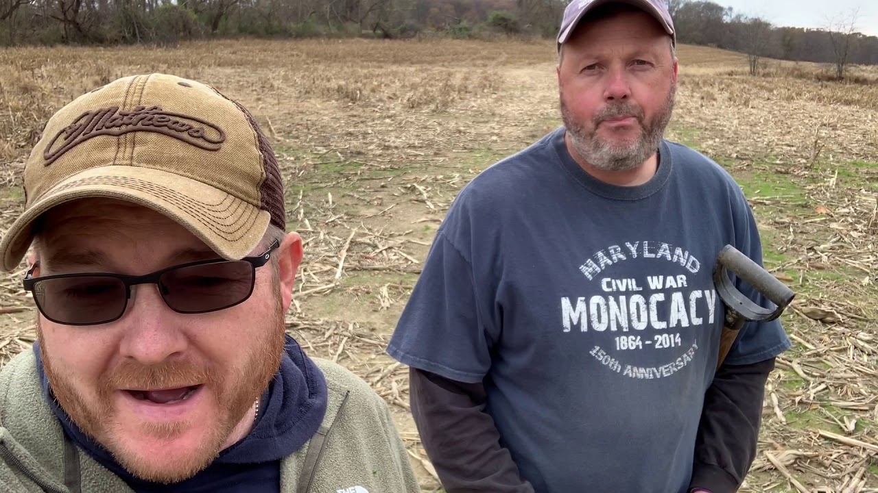 Metal detecting and digging for Civil War relics at two separate