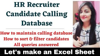 HR Recruiter Calling Script Excel Sheet | Cold calling data in Excel #hrrecruiter #readytogetupdate