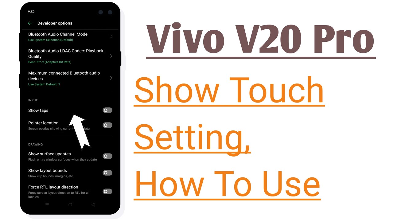 Vivo V20 Pro Show Touch Setting How To Enable And Use Youtube