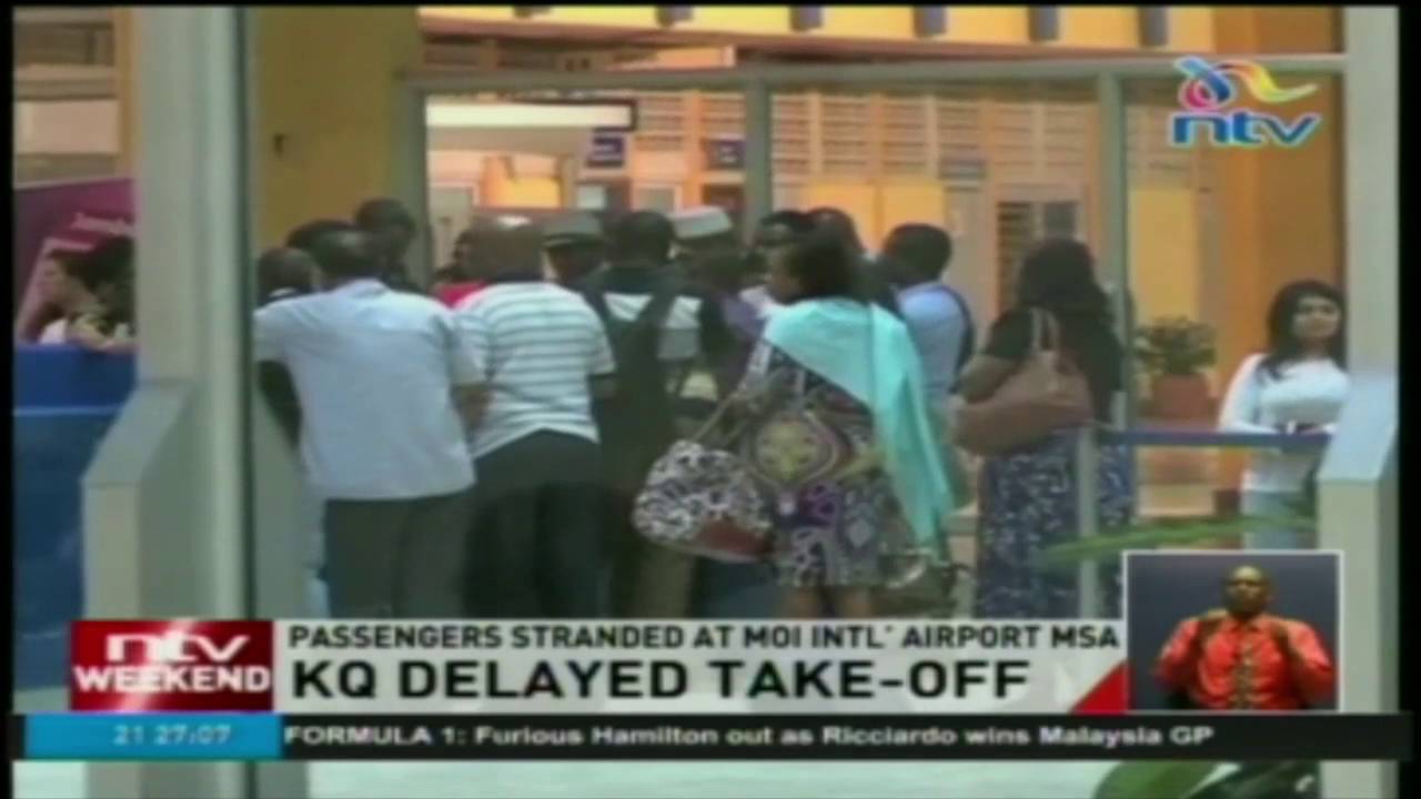 Passengers stranded at Moi international airport in Mombasa