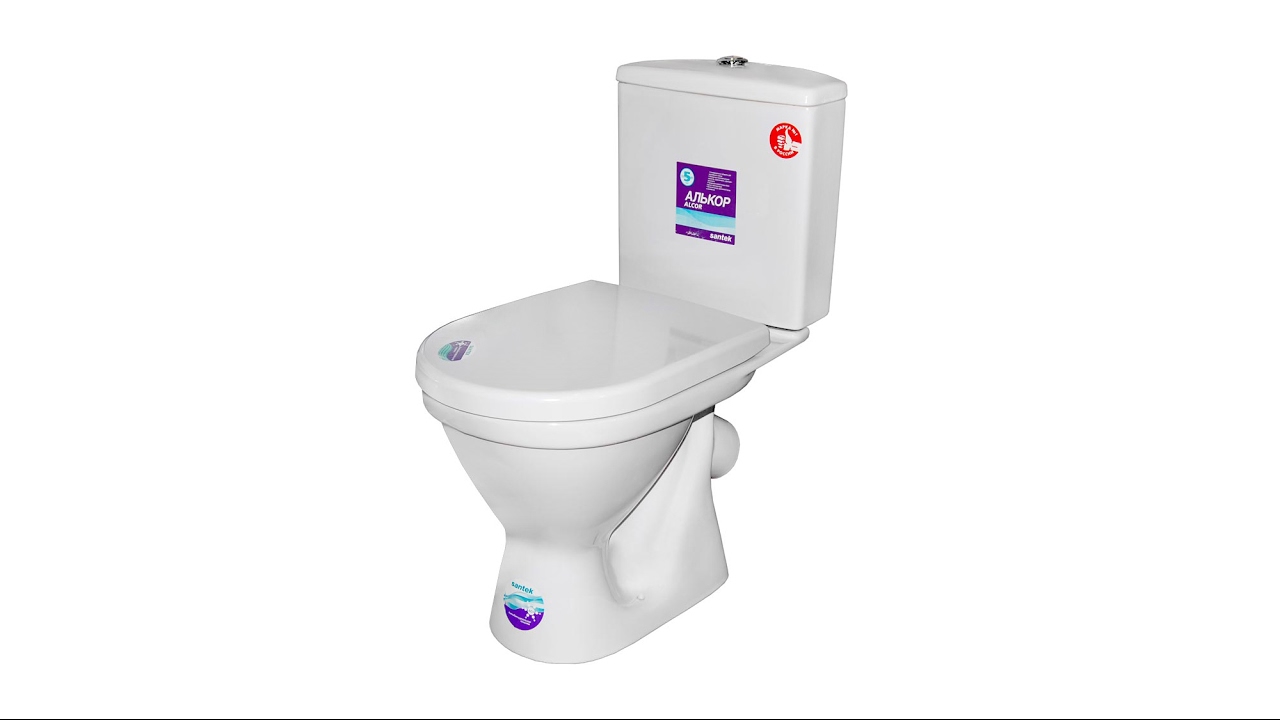 УНИТАЗ КОМПАКТ САНТЕК \"АЛЬКОР\" АНТИВСПЛЕСК (ОДНОРЕЖИМНЫЙ) - YouTube