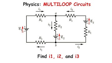 Physics: Multiloop circuits using Kirchhoff