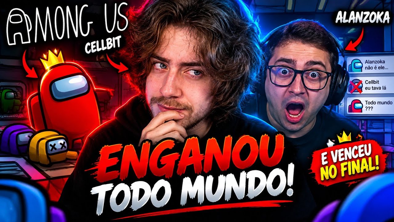 CELLBIT ENGANOU TODO MUNDO NO AMONG US! 😂💀 (ATÉ O ALANZOKA!) - YouTube