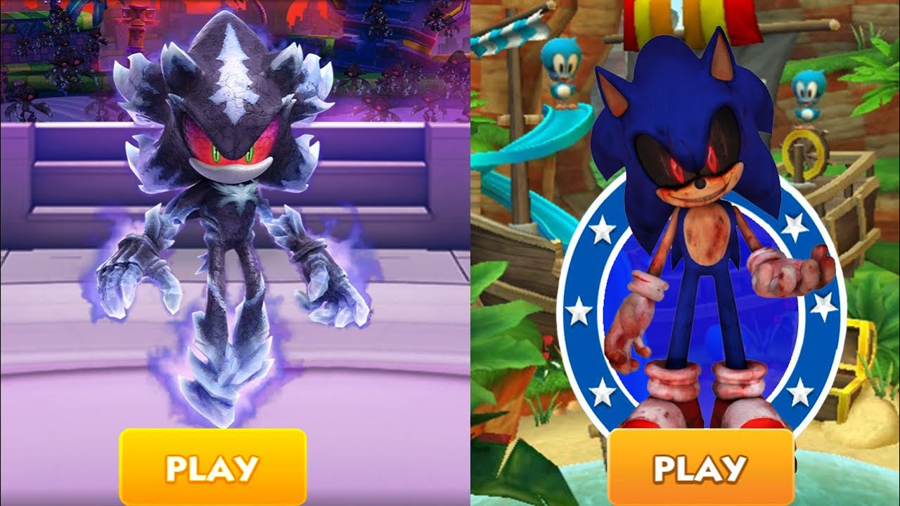 Sonic Dash vs Sonic Forces - New Mephiles the Dark vs EXE Sonic Run ...