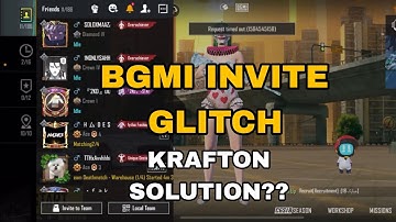 BGMI INVITE GLITCH PROBLEM || SERVER PROBLEM ? || KRAFTON || SOLUTION ||