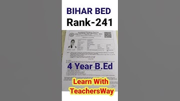 Bihar B.Ed Integrated Result 2023 // Bihar Bed Entrance Result 4 Year Bed #biharbed2024 #biharbed