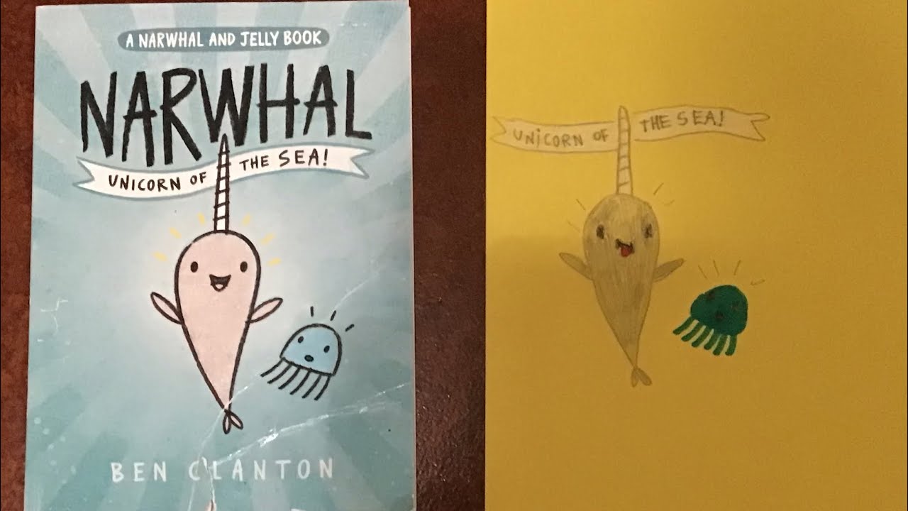Drawling vs book cover “ Narwhal and jelly”￼