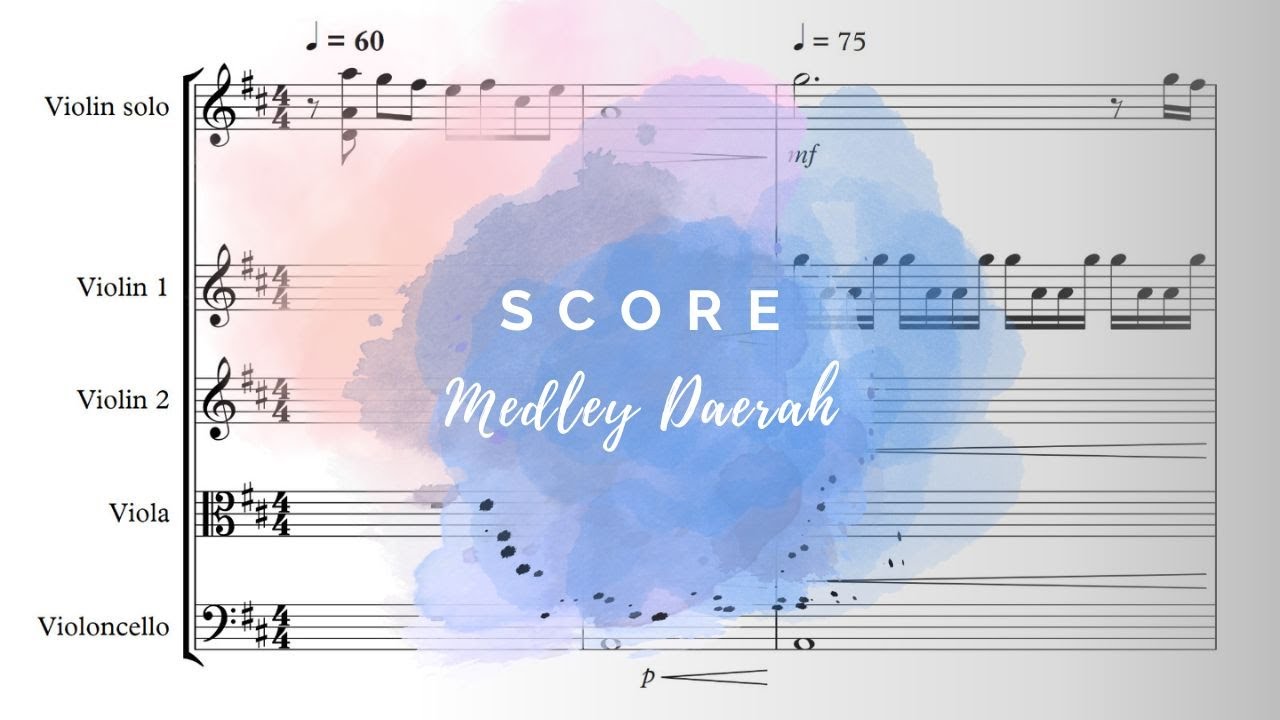 SCORE Medley Daerah (solo & string quartet) by Detania