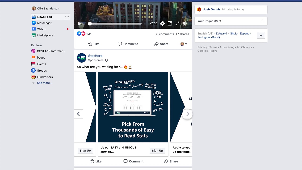 Download StatHero Facebook Carousel Advert Mockup - YouTube