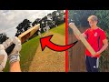 Batting with a homemade bat in a real match