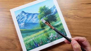 Spring Has Sprung | Easy Acrylic Landscape Painting for Beginners | Time-Lapse