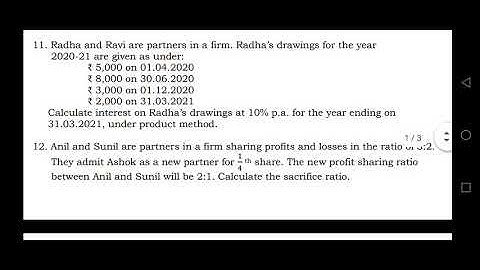 2nd puc accountancy ( commerce ) 1st test 50 marks model question paper 2021