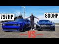 Dodge Hellcat Redeye Widebody vs Mercedes C63s AMG with Upgraded TURBOs